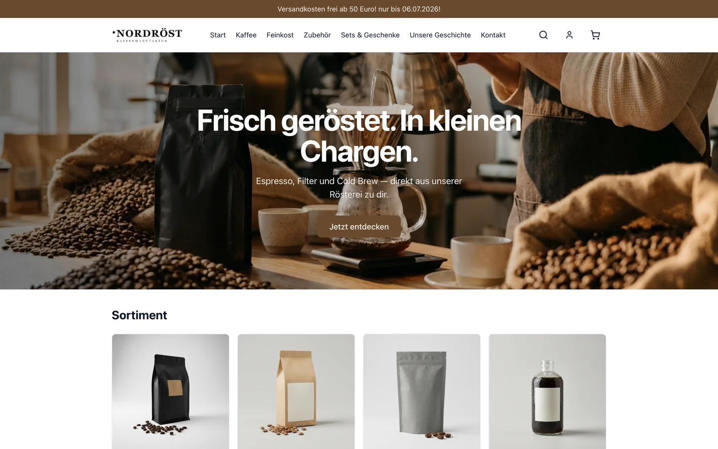 Das Schaufenster zeigt deine Marke, Desktop-Ansicht